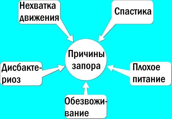 причины запора