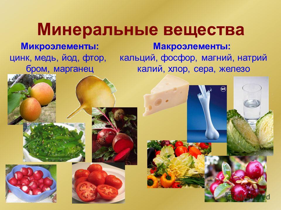 минералы в продуктах